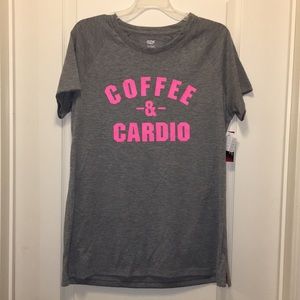 NWT COFFEE & CARDIO RAGLAND SLEEV…